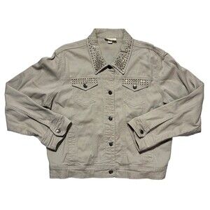 VTG  Womens L Studded Denim Button Up Jacket  Retro Y2K 90’s Fairy